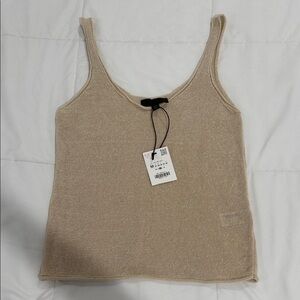 Zara Cream Knit Sleeveless Top